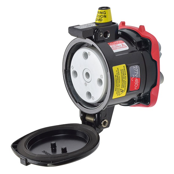 36-64247-C-K04-HAZ - DS100C RECEPTACLE METAL BLACK SIZE 4 TYPE 4X 3P+N+G 100A 277/480 VAC 60 Hz NO AUX